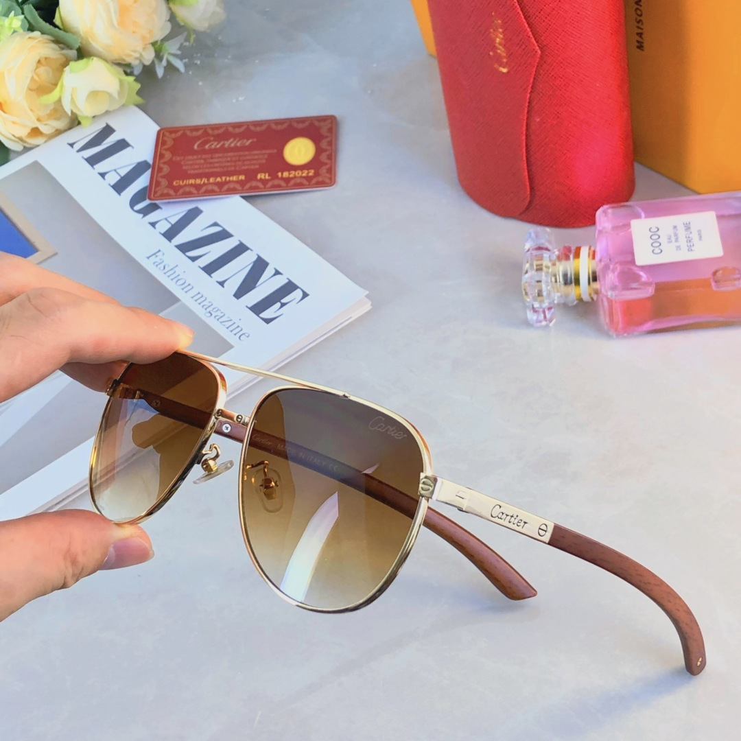 。。Cartie*新款男士时尚一体片太阳镜 个性豹子头装饰金属墨镜 户外骑行遮阳