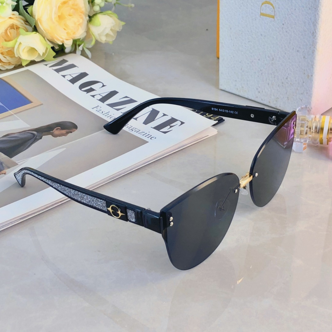 。。Dio*2025新款高级感无框大脸太阳镜女潮防晒防紫外线渐变色墨镜开车镜