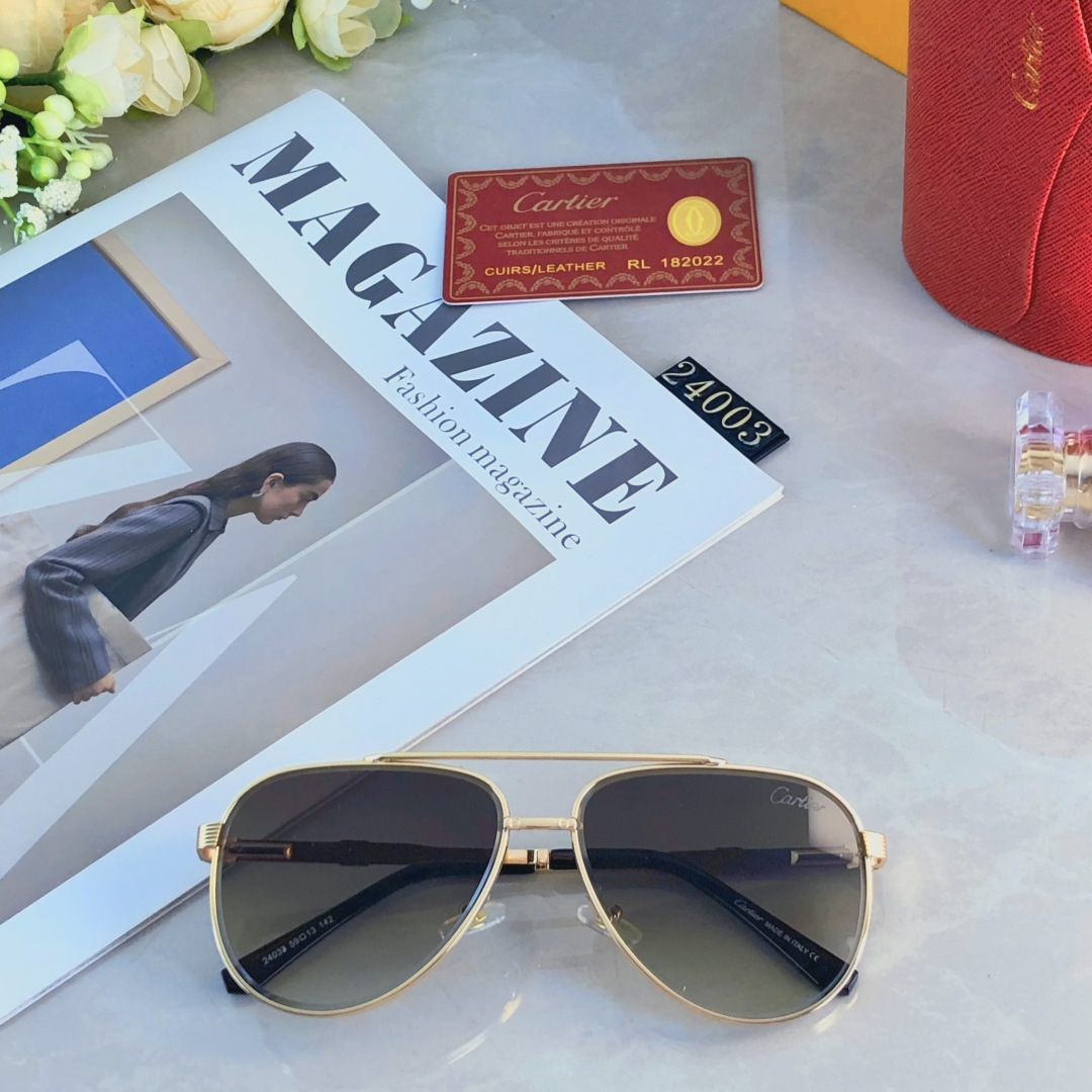 。。Cartie*时尚新款太阳眼镜高品质高质感百搭遮阳潮 大气金属大框