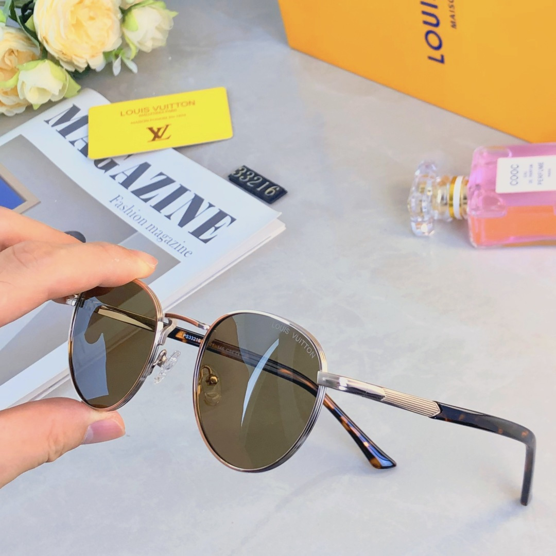 。。Louis vuitto^港风复古椭圆金属框太阳眼镜UV400防紫外线辐可配近视墨镜