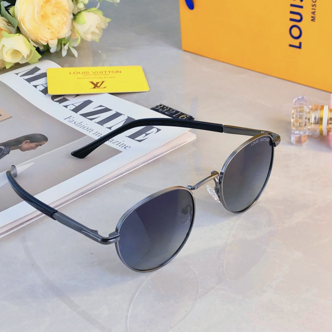 。。Louis vuitto^港风复古椭圆金属框太阳眼镜UV400防紫外线辐可配近视墨镜