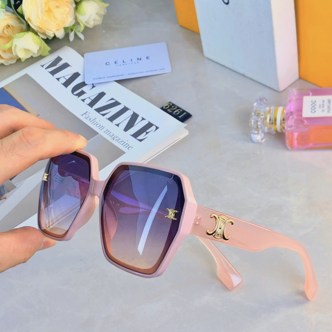 。。Celin*欧美方形大框高级感大脸墨镜女遮阳防晒凹造型户外防紫外线太阳镜