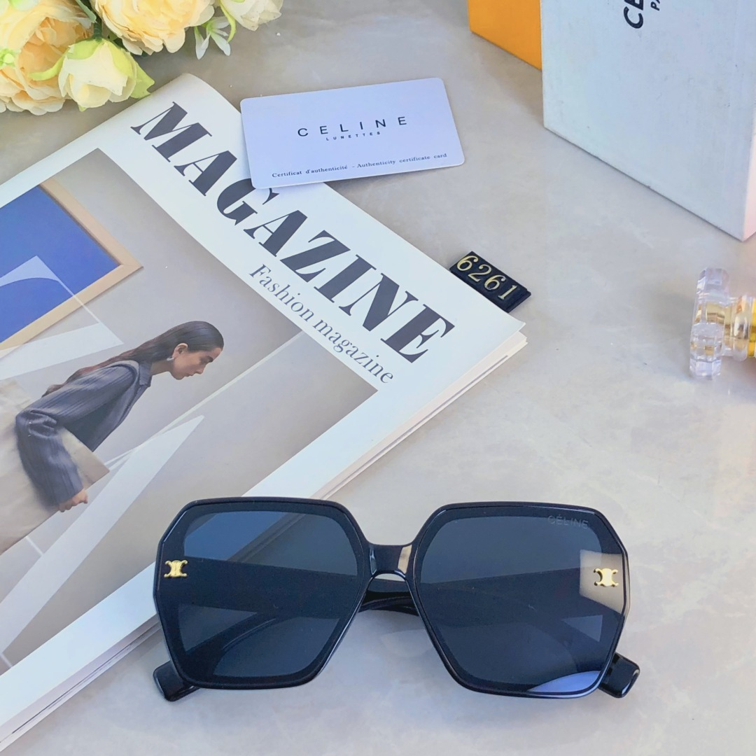 。。Celin*欧美方形大框高级感大脸墨镜女遮阳防晒凹造型户外防紫外线太阳镜
