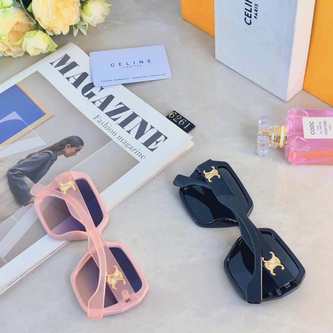 。。Celin*欧美方形大框高级感大脸墨镜女遮阳防晒凹造型户外防紫外线太阳镜