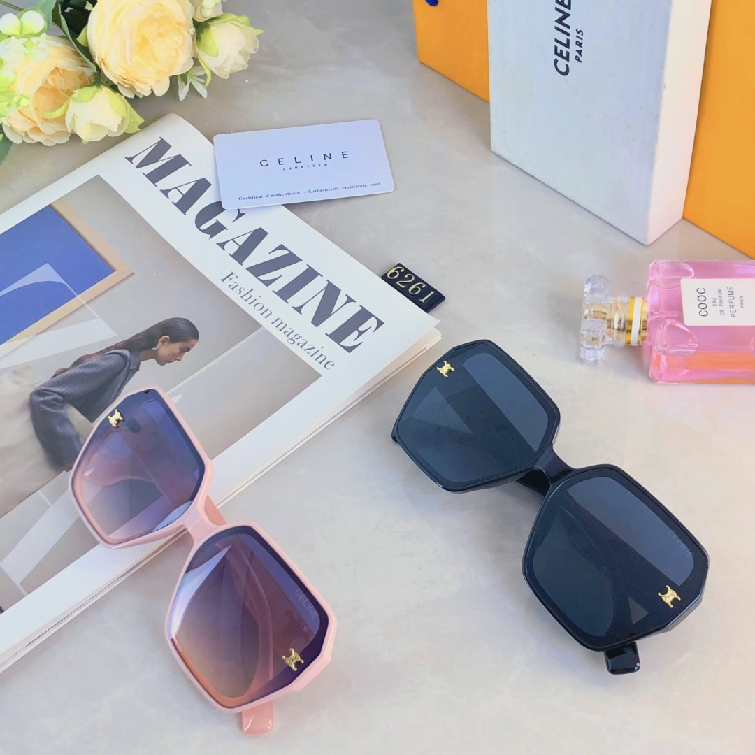 。。Celin*欧美方形大框高级感大脸墨镜女遮阳防晒凹造型户外防紫外线太阳镜