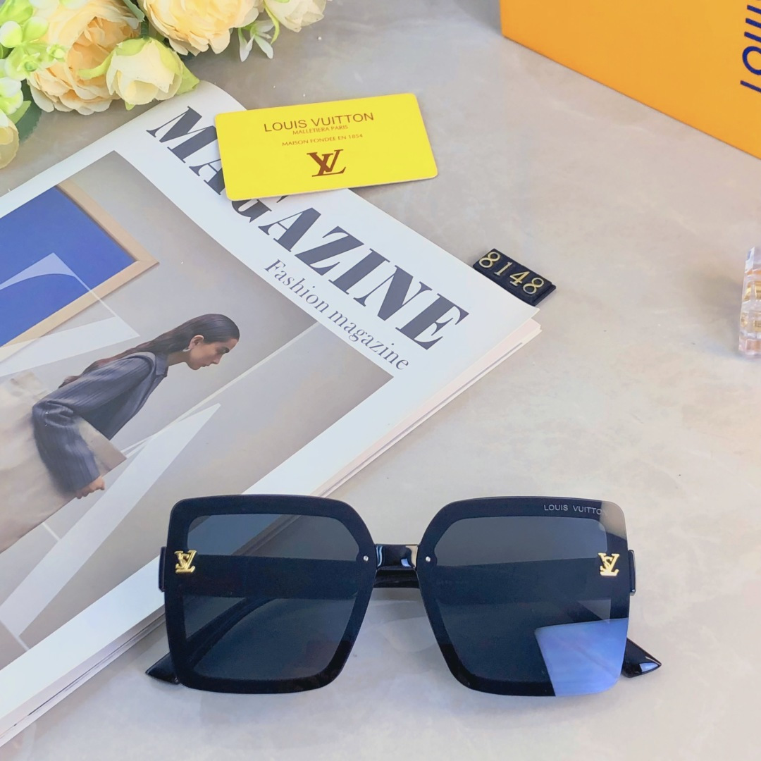。。Louis vuitto*新款方形大框暗花墨镜抖音同款时尚个性潮流网红太阳镜