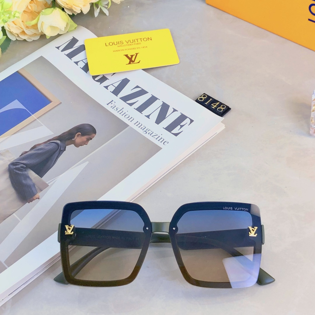 。。Louis vuitto*新款方形大框暗花墨镜抖音同款时尚个性潮流网红太阳镜