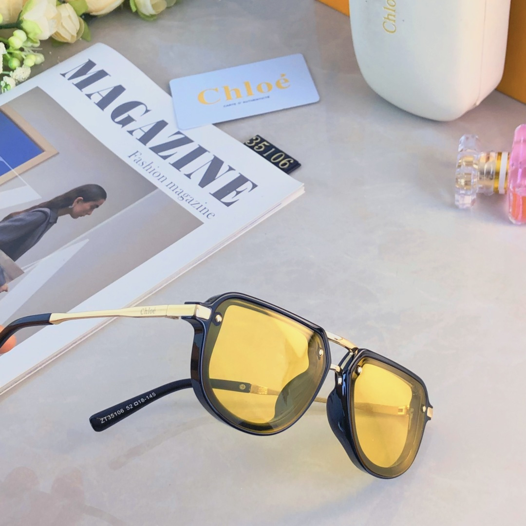 。。Chlo*2025时尚金属风INS方形轻奢太阳镜户外聚会防晒男女墨镜