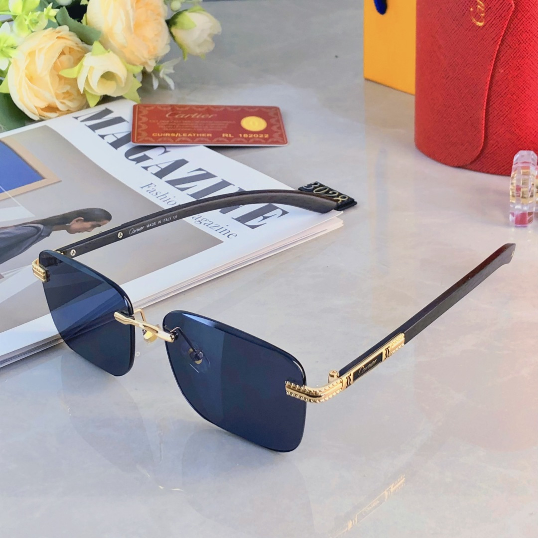 。。Cartie*潮款墨镜无框帅气时尚新款高档无边框时尚太阳镜斯文气质眼镜