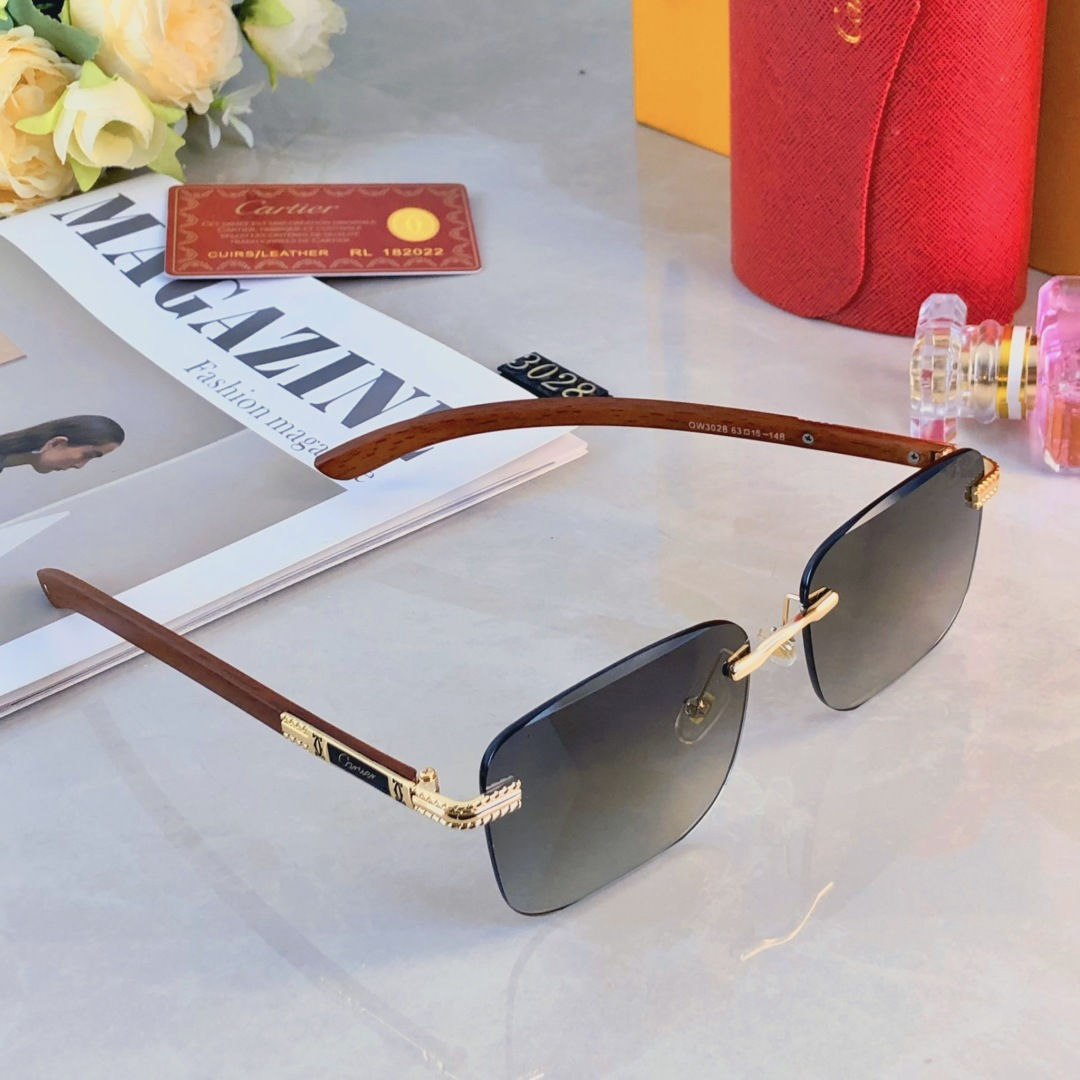 。。Cartie*潮款墨镜无框帅气时尚新款高档无边框时尚太阳镜斯文气质眼镜