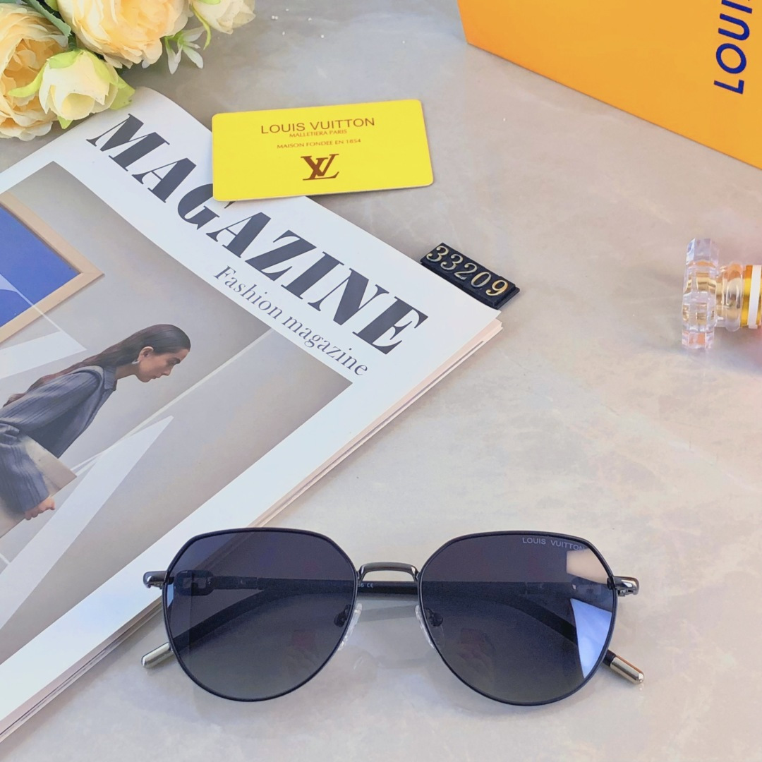 。。Louis vuitto*2025新款韩式金属小框太阳镜女高级感时尚偏光墨镜