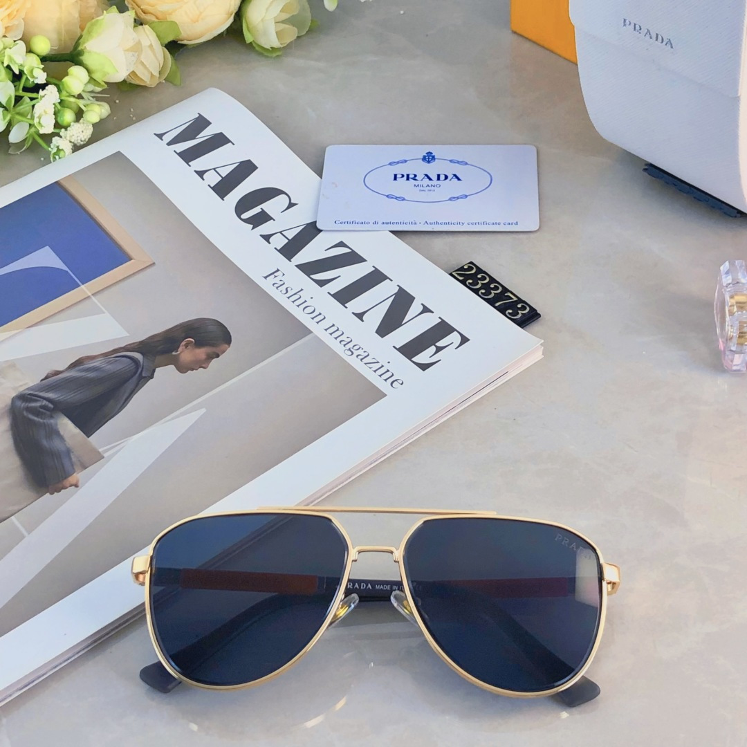 。。Prad*复古痞帅双梁蛤蟆墨镜高端风格UV400防晒防紫外线太阳镜