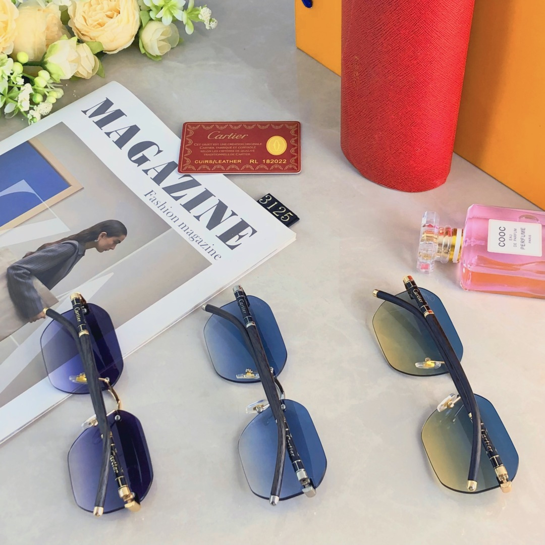 。。Cartie*新款时尚无边框设计高颜值太阳镜网红同款墨镜