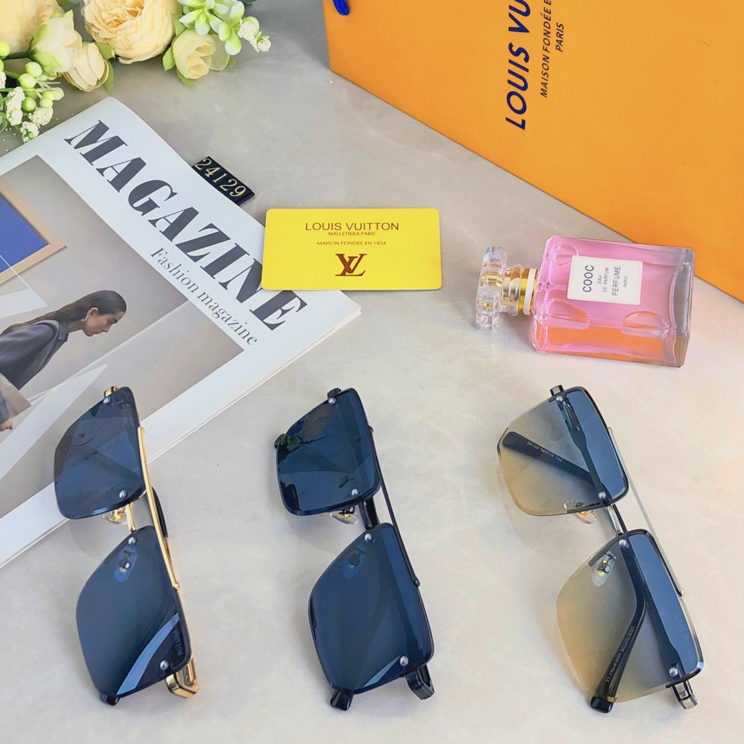 。。Louis vuitto*新款大框方形太阳眼镜高级感金属框墨镜欧美防紫外线潮