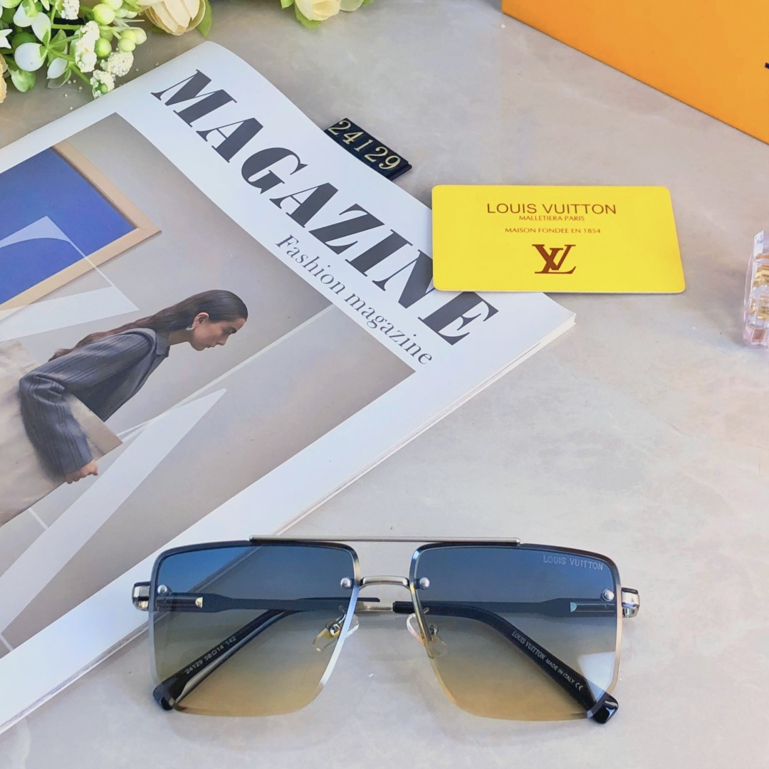 。。Louis vuitto*新款大框方形太阳眼镜高级感金属框墨镜欧美防紫外线潮