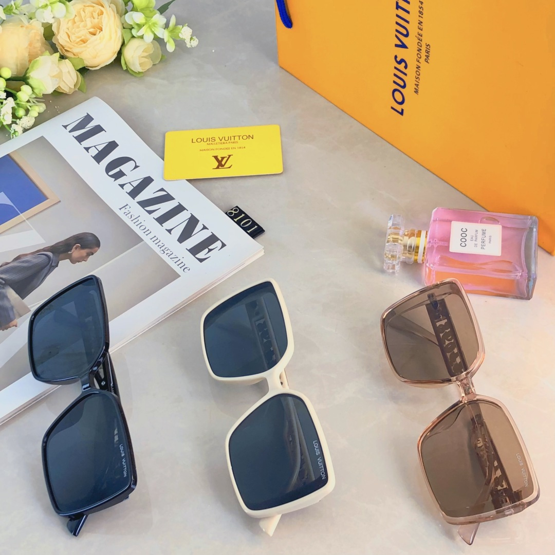 。。Louis vuitto*新款欧美风防紫外线墨镜女款百搭高级感韩版方圆脸显瘦遮阳太阳镜
