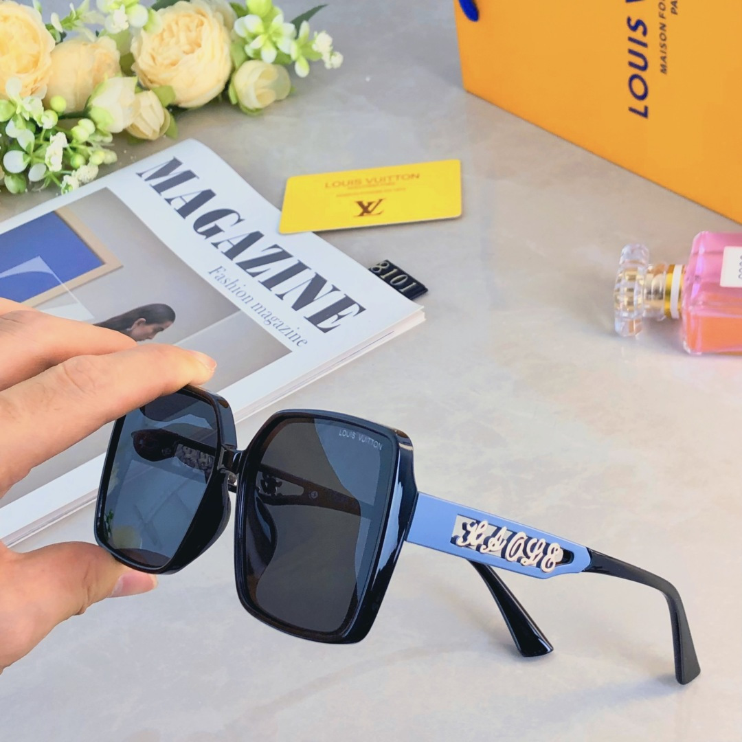 。。Louis vuitto*新款欧美风防紫外线墨镜女款百搭高级感韩版方圆脸显瘦遮阳太阳镜