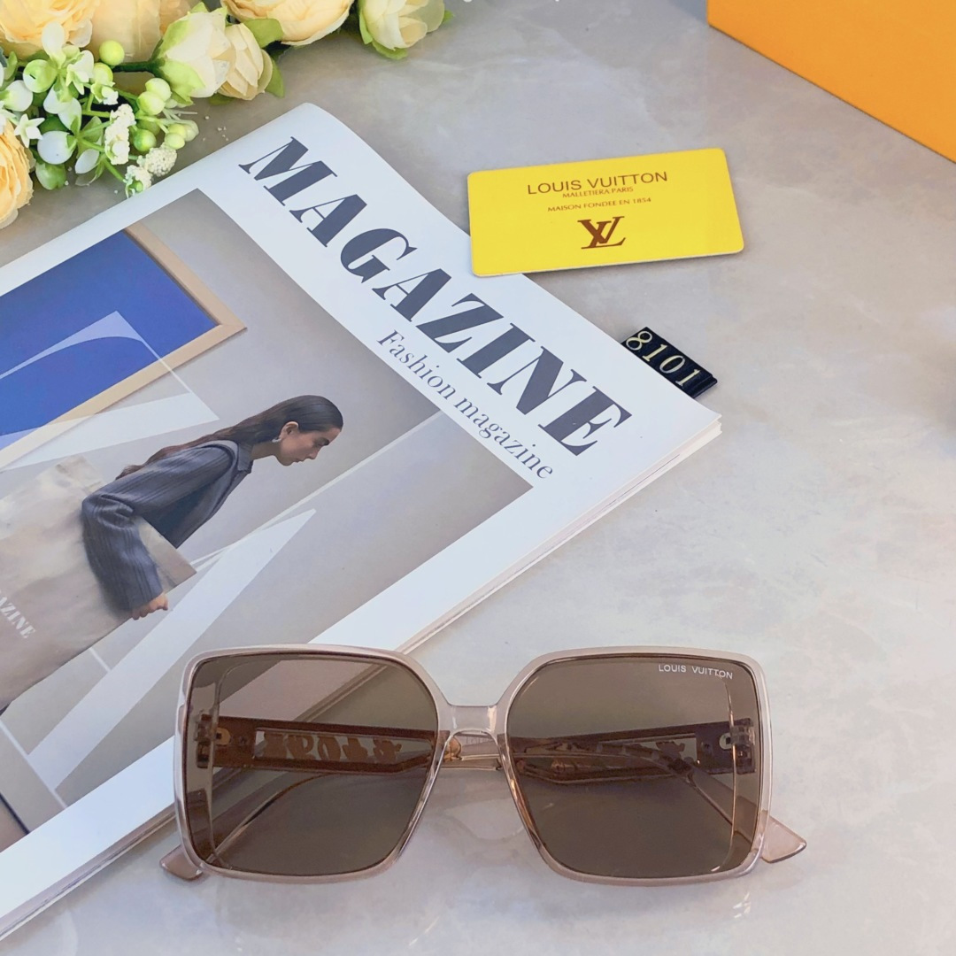 。。Louis vuitto*新款欧美风防紫外线墨镜女款百搭高级感韩版方圆脸显瘦遮阳太阳镜
