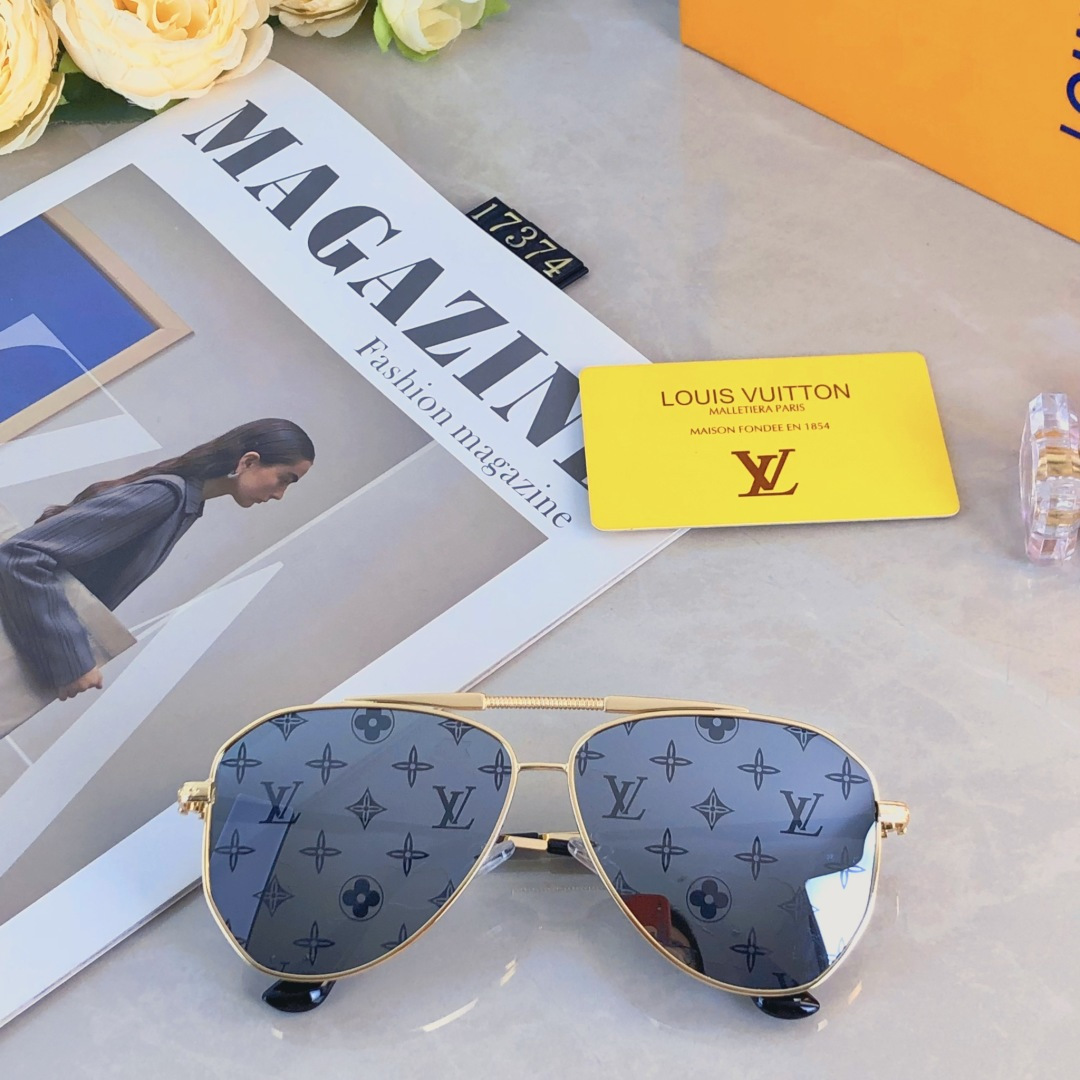 。。Louis vuitto*2025时尚新款蛤蟆墨镜复古素颜百搭男女太阳镜防紫外线眼镜架潮