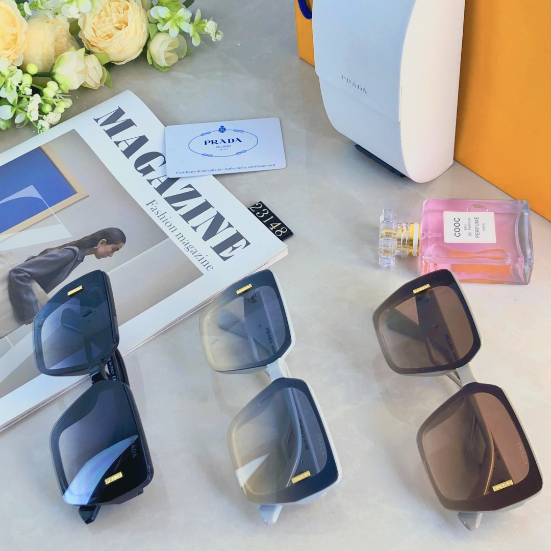 。。Prad*新款欧美时尚大框素颜太阳镜女潮流百搭网红街拍显脸小高级感