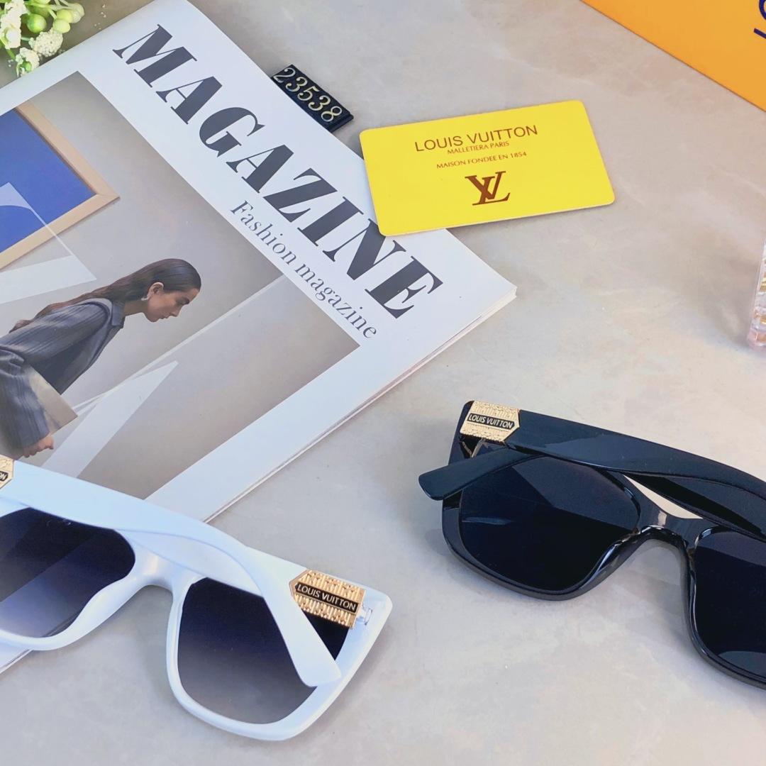 。。Louis vuitto*欧美方框高级感墨镜女时尚复古网红街拍大框显瘦遮阳太阳眼镜