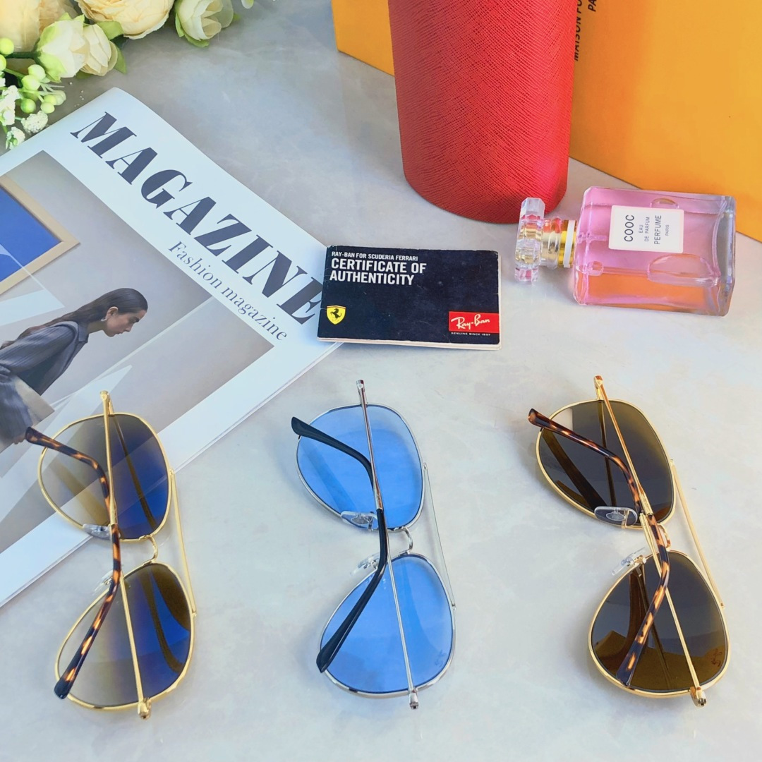 。。RB复古金边蛤蟆墨镜女潮圆脸显瘦飞行员式经典网红太阳眼镜韩版潮