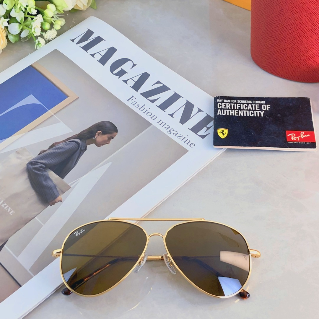 。。RB复古金边蛤蟆墨镜女潮圆脸显瘦飞行员式经典网红太阳眼镜韩版潮