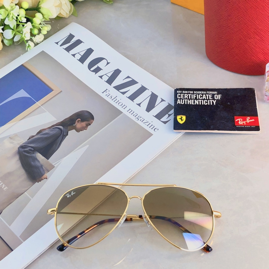 。。RB复古金边蛤蟆墨镜女潮圆脸显瘦飞行员式经典网红太阳眼镜韩版潮