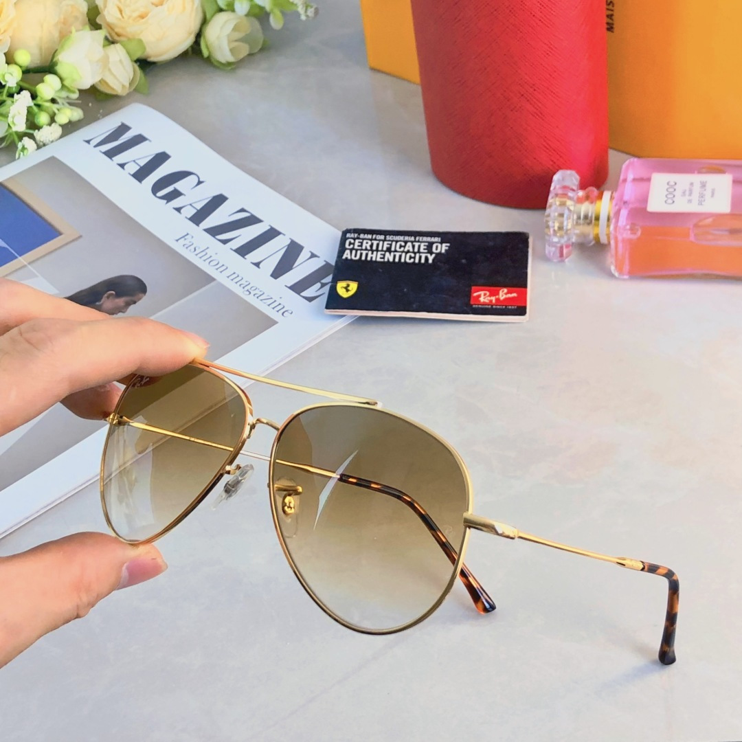 。。RB复古金边蛤蟆墨镜女潮圆脸显瘦飞行员式经典网红太阳眼镜韩版潮