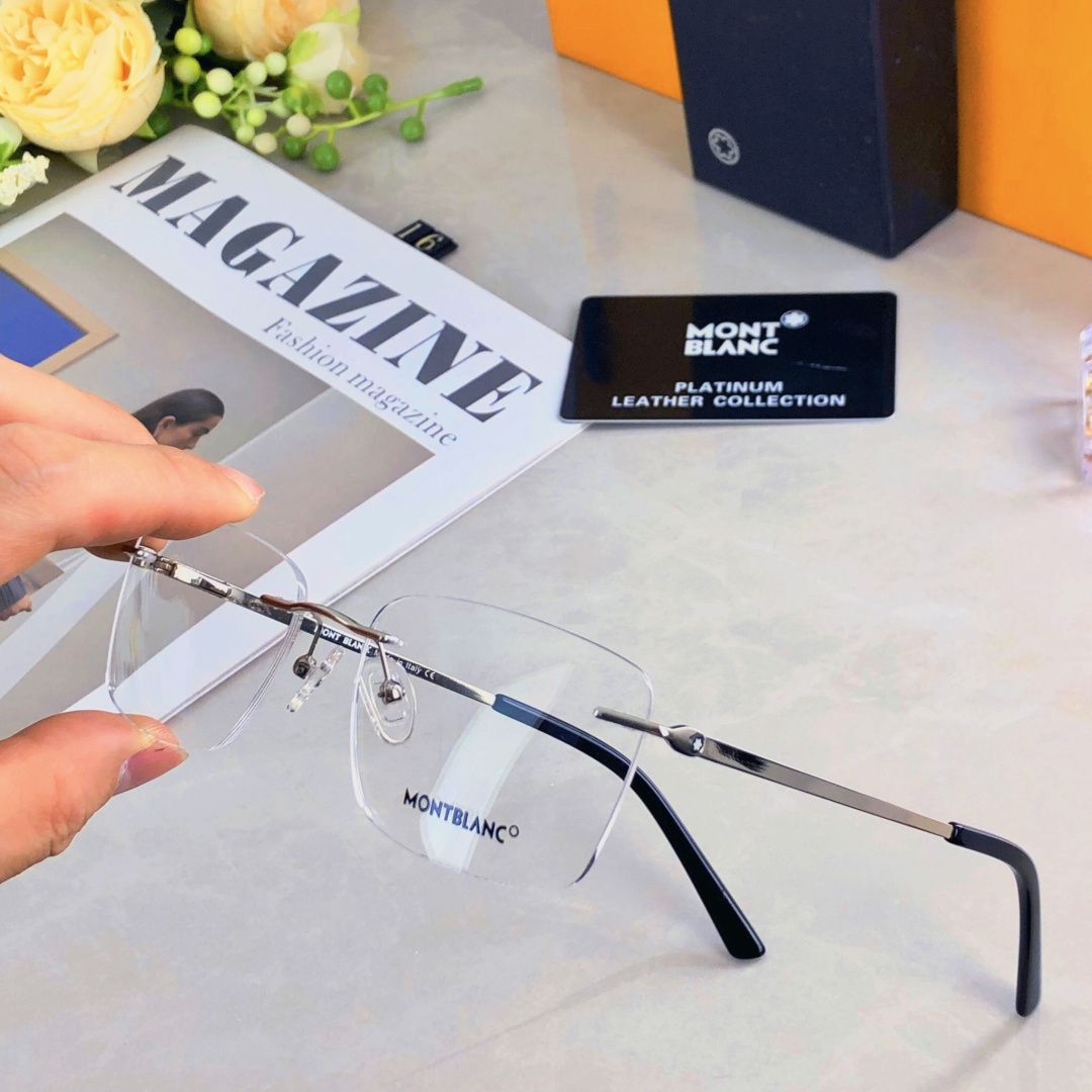 。。Mont Blan*高级感纯欲超轻无框眼镜近视可配有度数防蓝光金丝眼镜框架