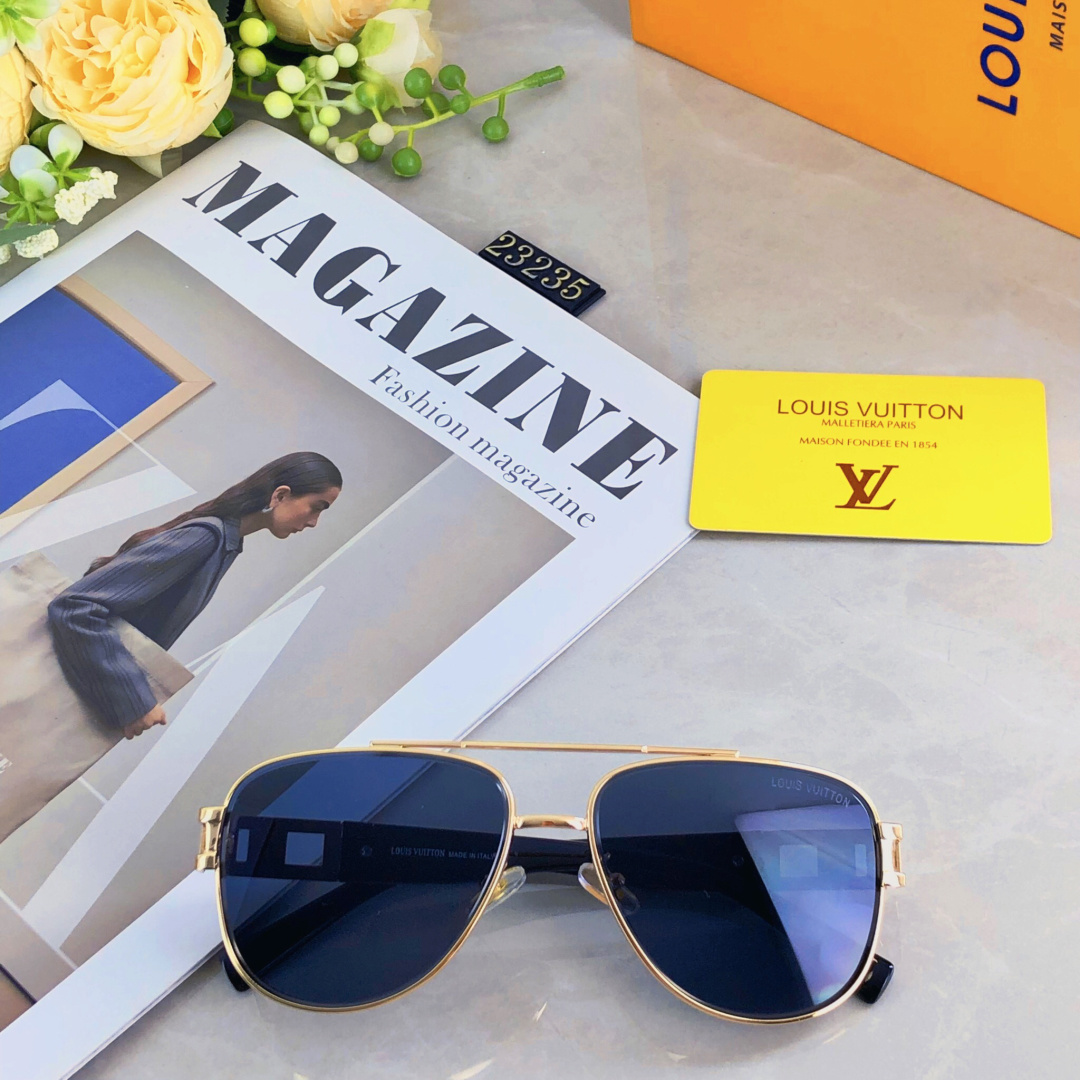 。。Louis vuitto*网红新款金属太阳镜时尚潮流男女款墨镜欧美商务复古太阳眼镜