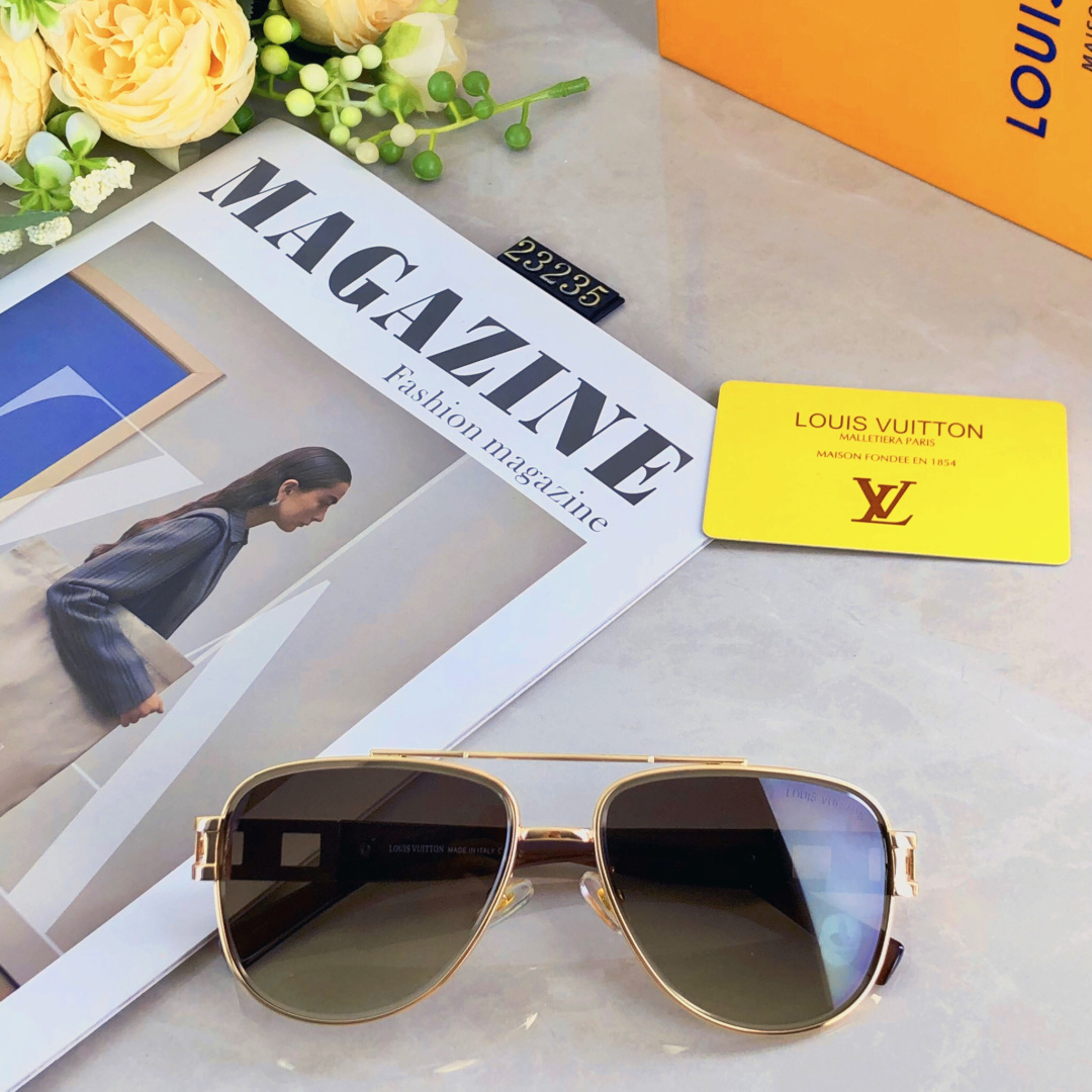 。。Louis vuitto*网红新款金属太阳镜时尚潮流男女款墨镜欧美商务复古太阳眼镜