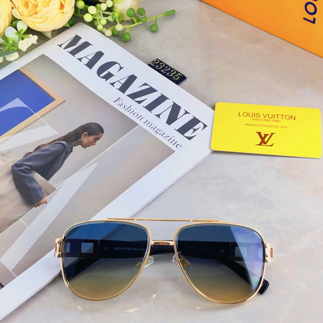 。。Louis vuitto*网红新款金属太阳镜时尚潮流男女款墨镜欧美商务复古太阳眼镜