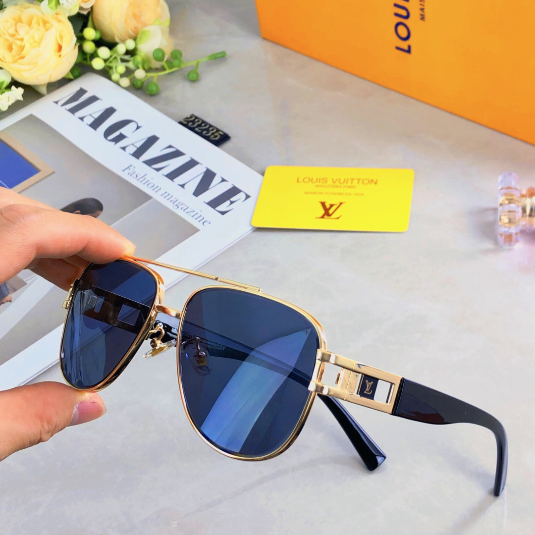 。。Louis vuitto*网红新款金属太阳镜时尚潮流男女款墨镜欧美商务复古太阳眼镜