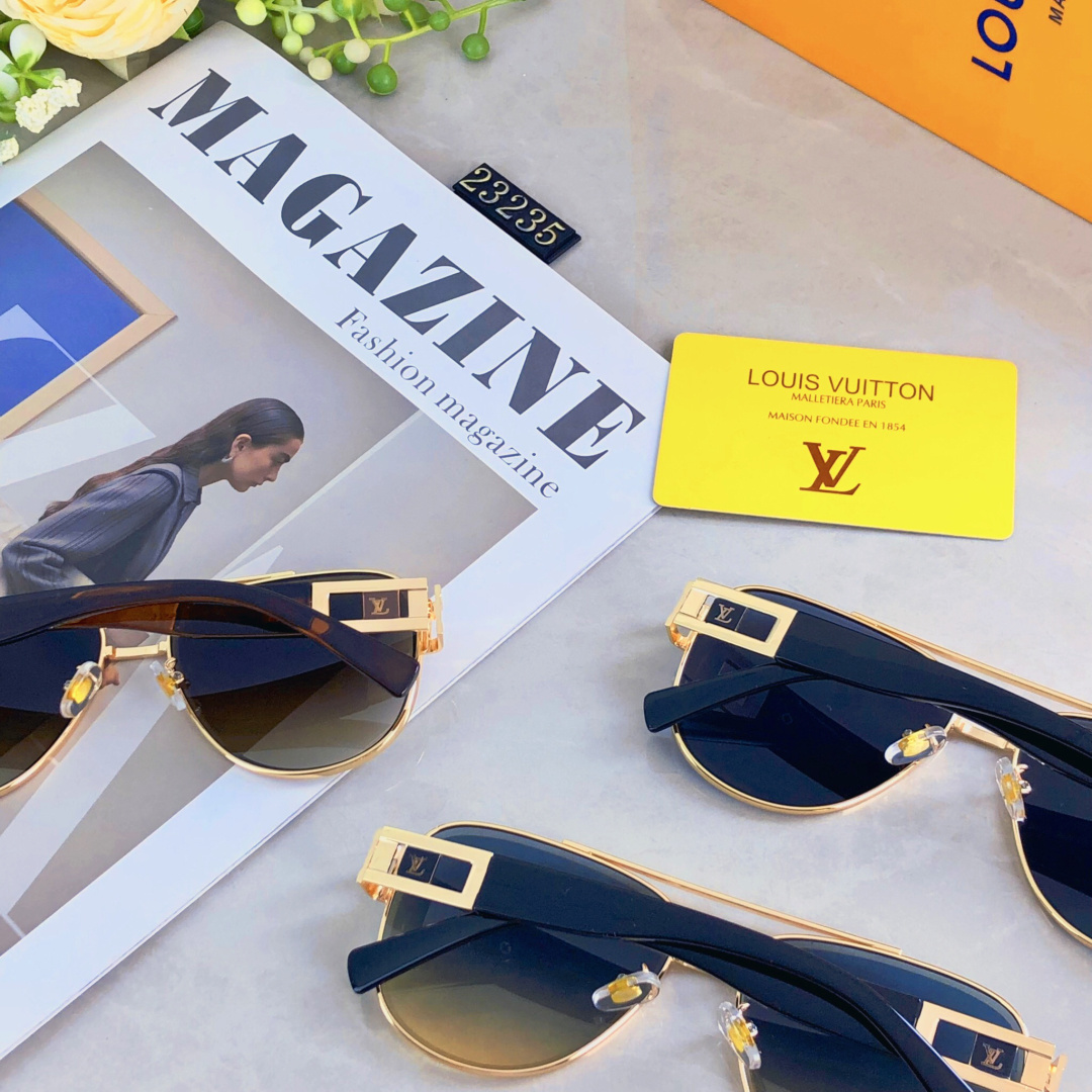 。。Louis vuitto*网红新款金属太阳镜时尚潮流男女款墨镜欧美商务复古太阳眼镜