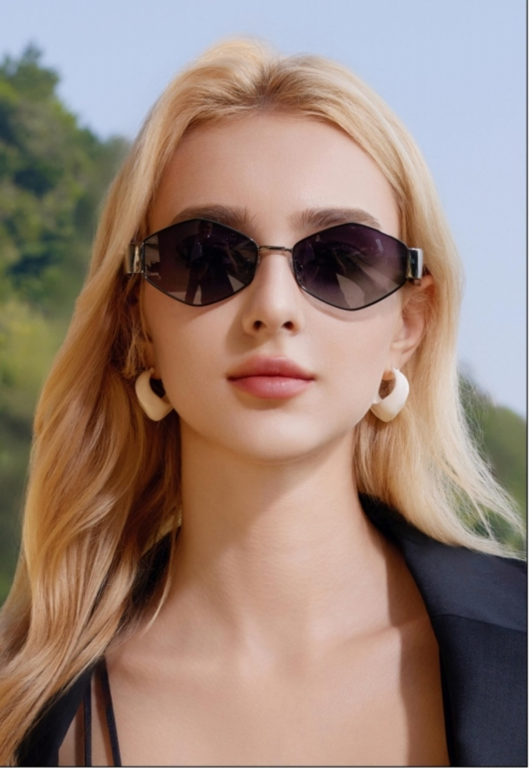 Louis vuitto*新款金属多边形墨镜高级感太阳镜女欧美时尚休闲个性菱形小框眼镜