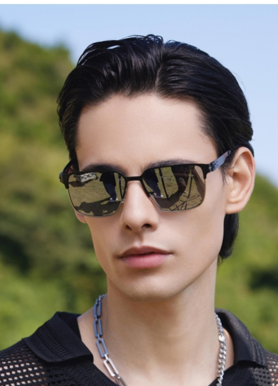 。。Gucc*金属方框偏光墨镜男高级感痞帅防紫外线开车钓鱼复古太阳镜男新款