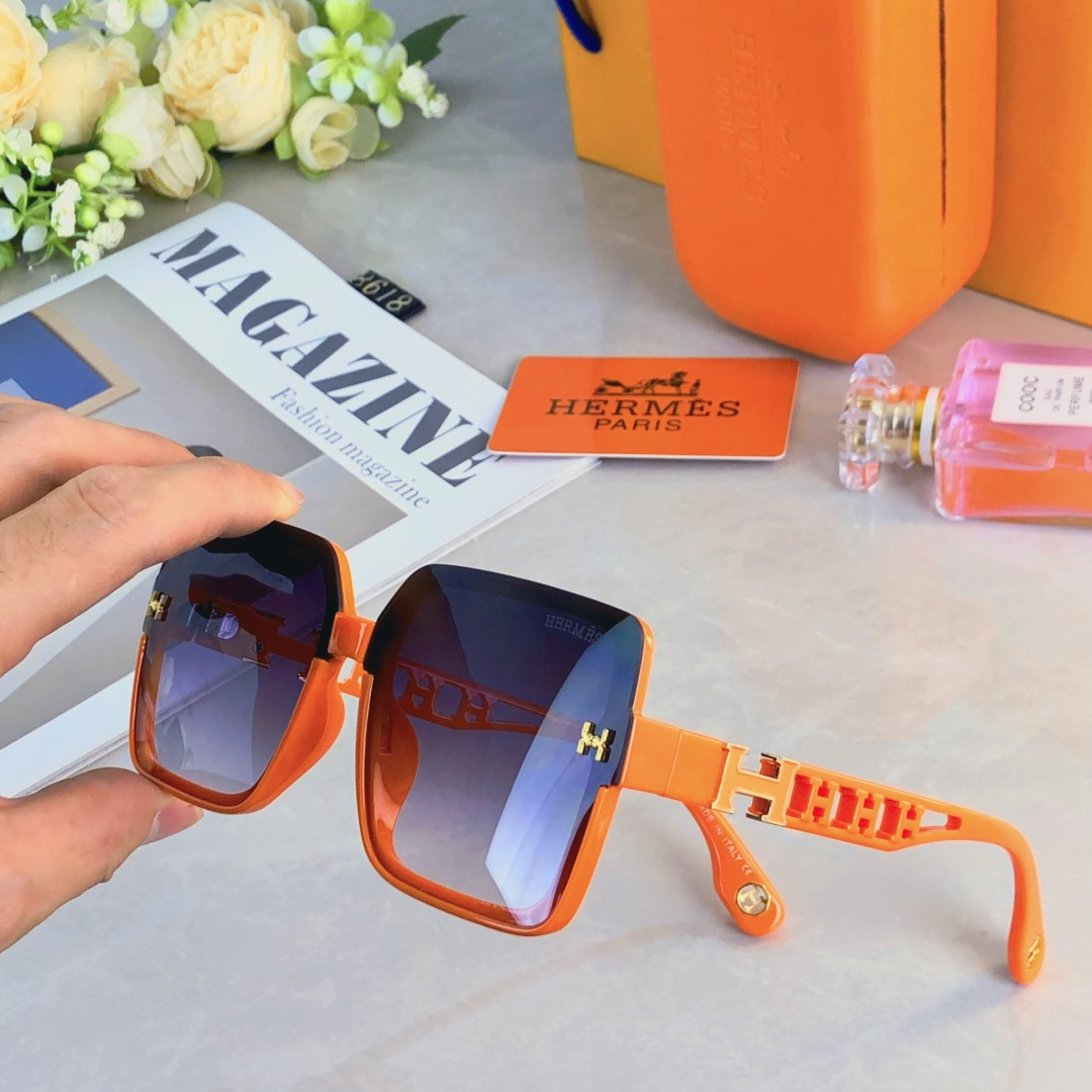 。。Herme*新款大框网红女士墨镜方形简约韩版显脸小防紫外线驾驶街拍太阳镜