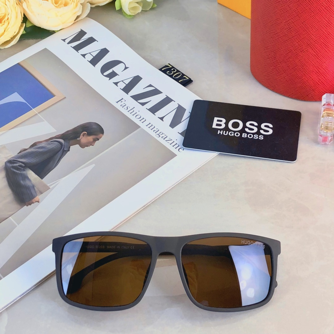 。。Bos*网红款偏光墨镜男个性新款欧美遮阳镜防紫外线街拍潮流太阳镜跨境