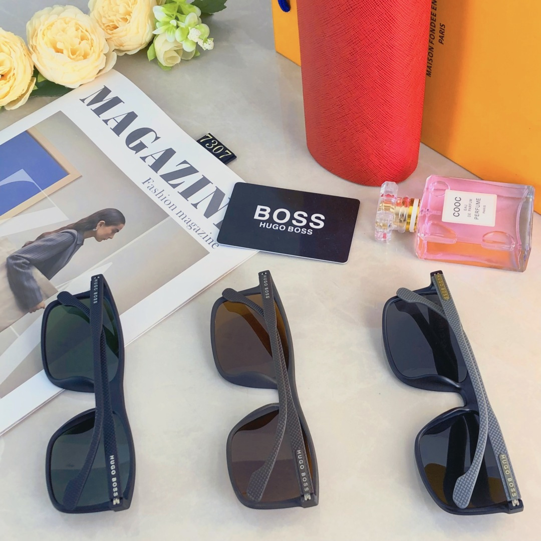 。。Bos*网红款偏光墨镜男个性新款欧美遮阳镜防紫外线街拍潮流太阳镜跨境