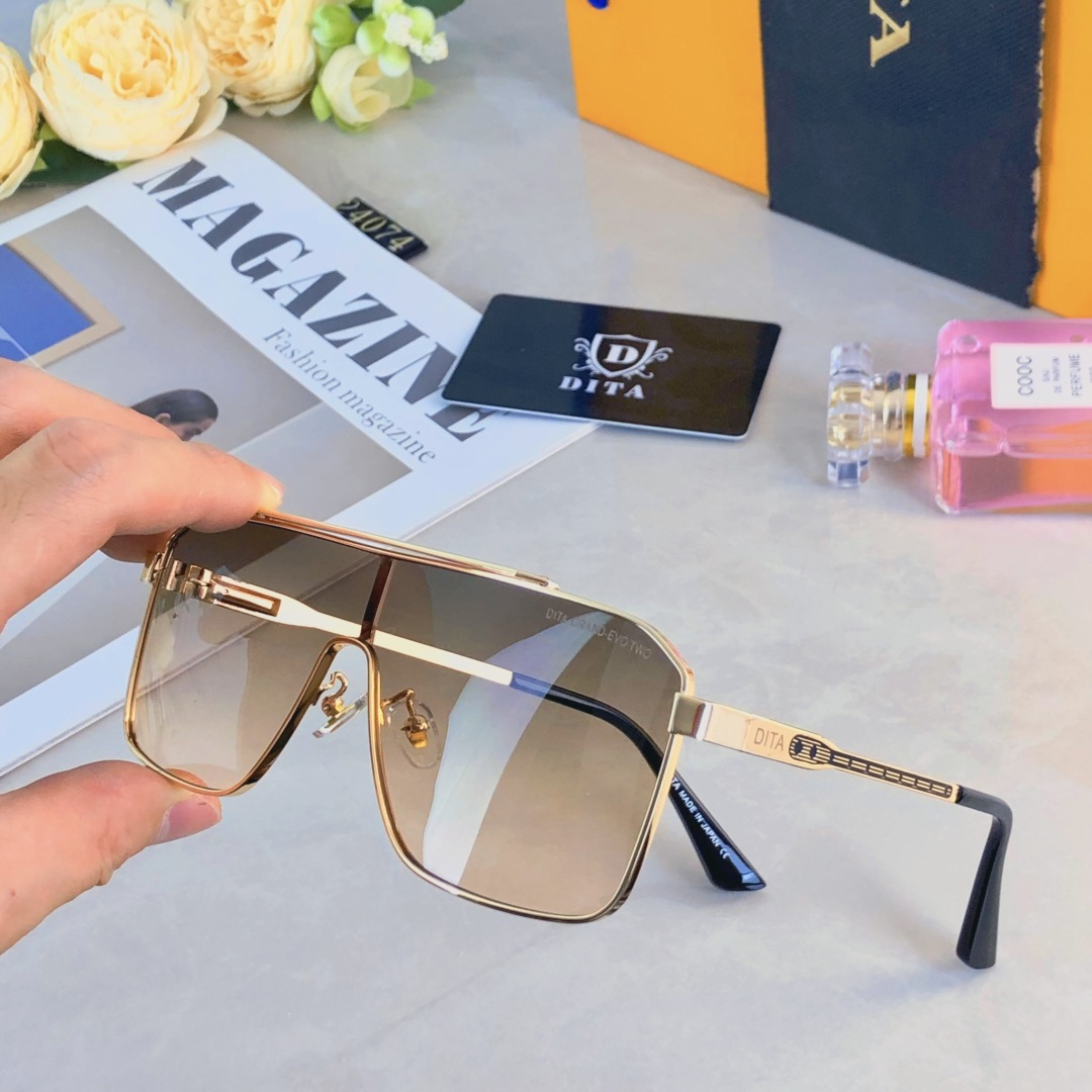 。。Dit*新款痞帅墨镜高级感欧美方形金属框飞行员户外太阳镜防紫外线潮