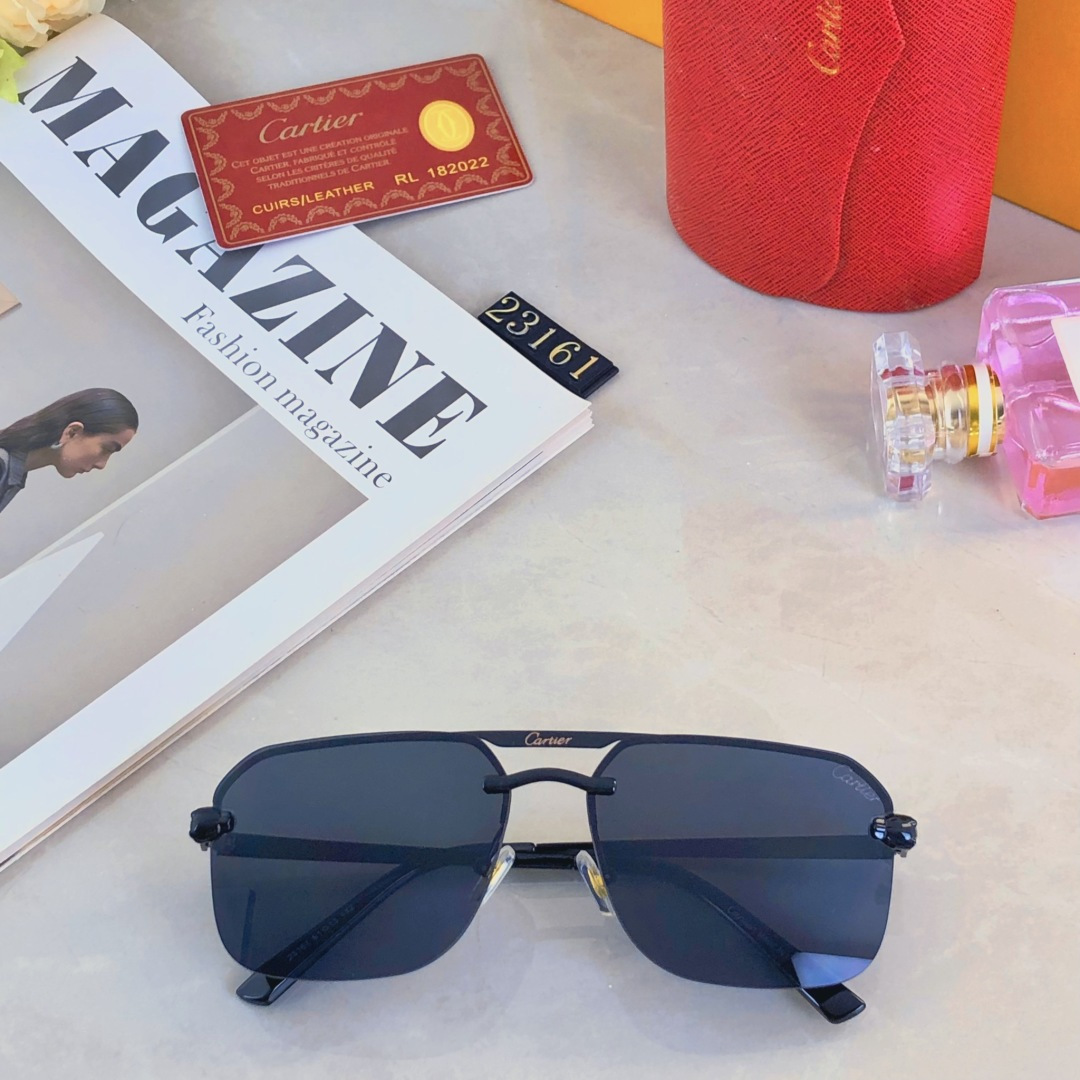 。。Cartie*无框切边太阳镜滤镜美颜墨镜大框潮搭时髦网红防紫外线眼镜