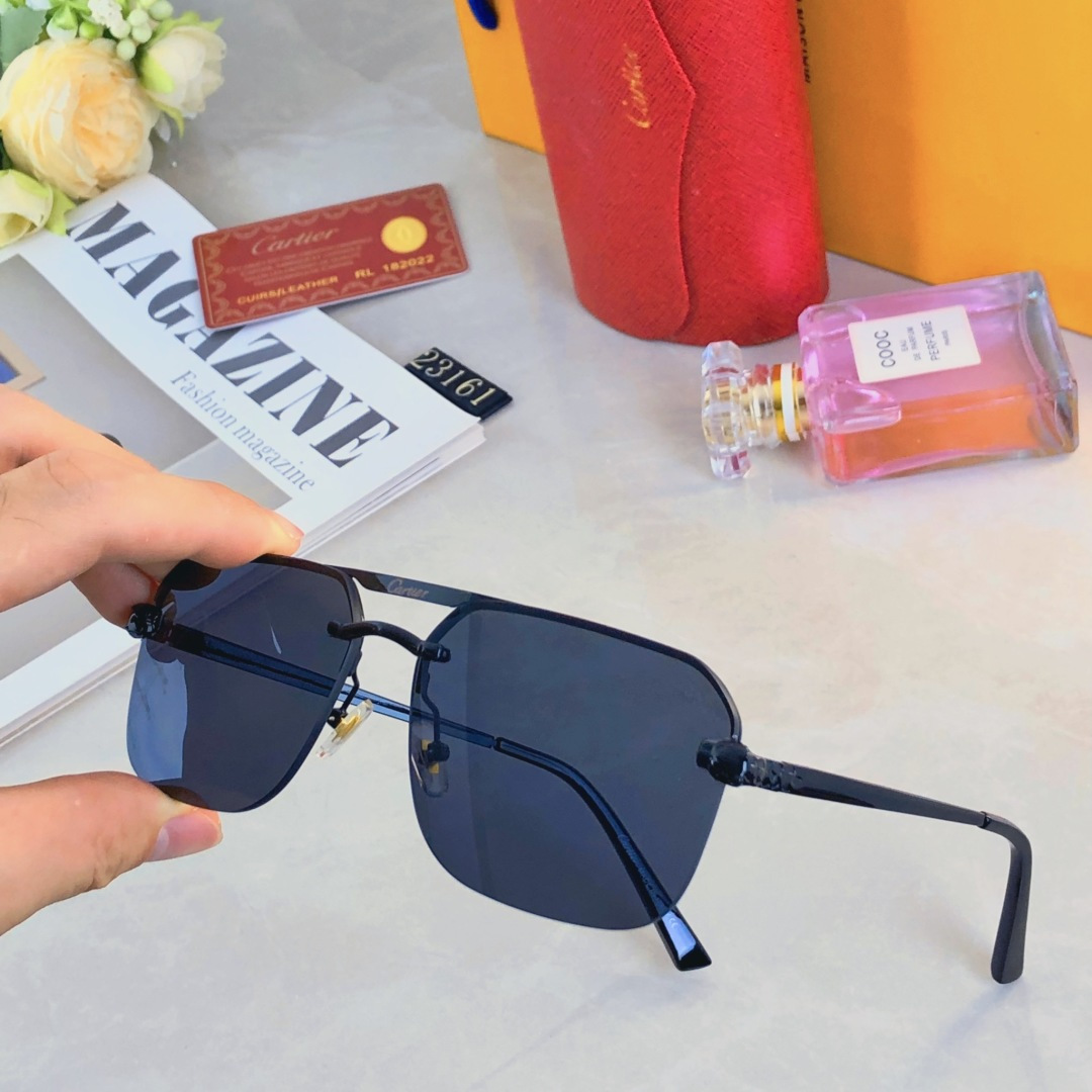 。。Cartie*无框切边太阳镜滤镜美颜墨镜大框潮搭时髦网红防紫外线眼镜