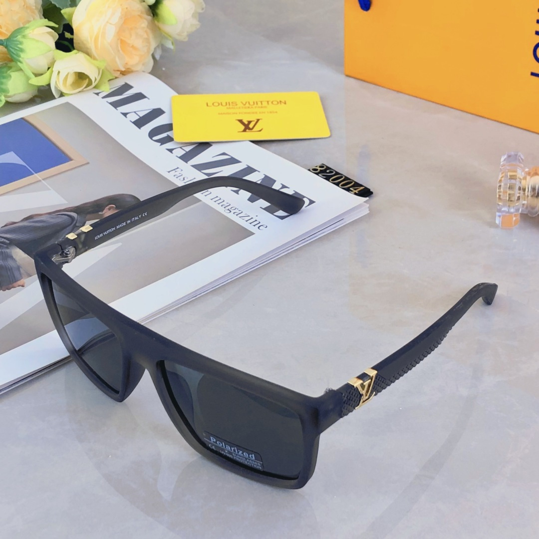 。。Louis vuitto*新款方框复古商务男士偏光墨镜爆款潮流户外开车钓鱼太阳镜