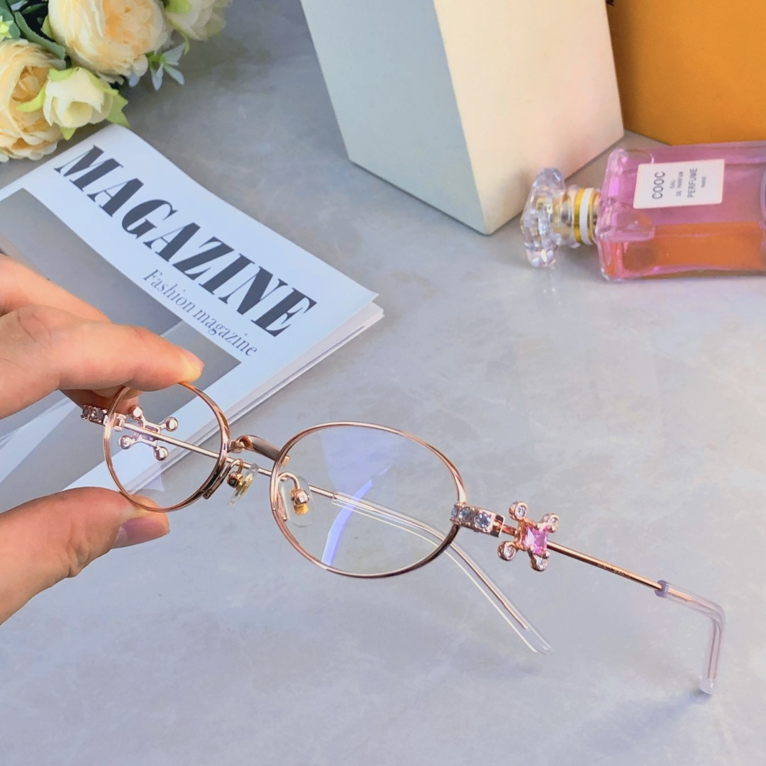 。。时尚设计圆钻颜石眼镜架超轻素墨镜潮椭眼镜框架防紫外线太阳眼镜