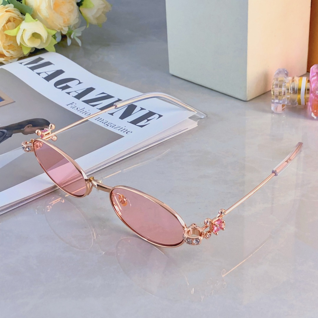 。。时尚设计圆钻颜石眼镜架超轻素墨镜潮椭眼镜框架防紫外线太阳眼镜