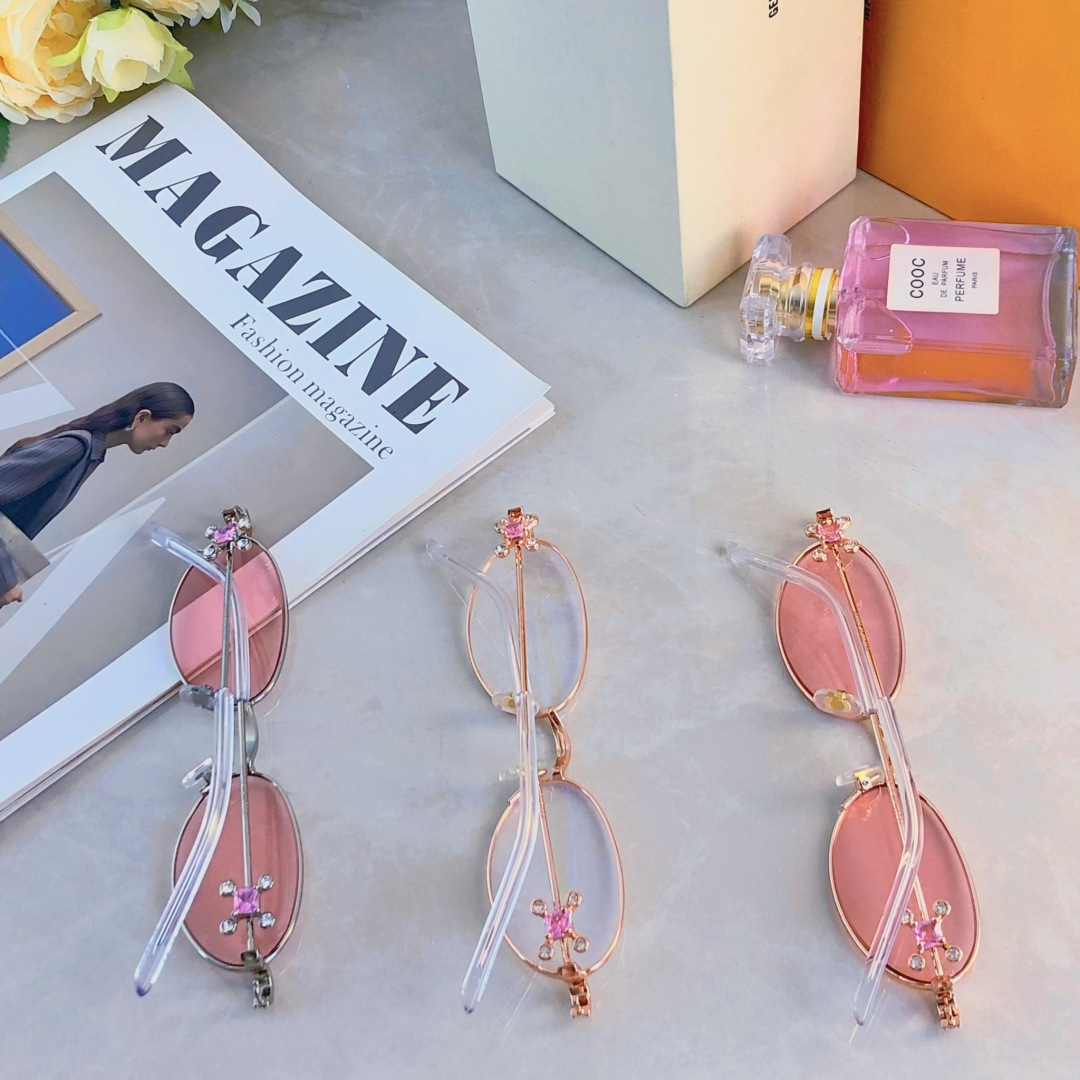 。。时尚设计圆钻颜石眼镜架超轻素墨镜潮椭眼镜框架防紫外线太阳眼镜