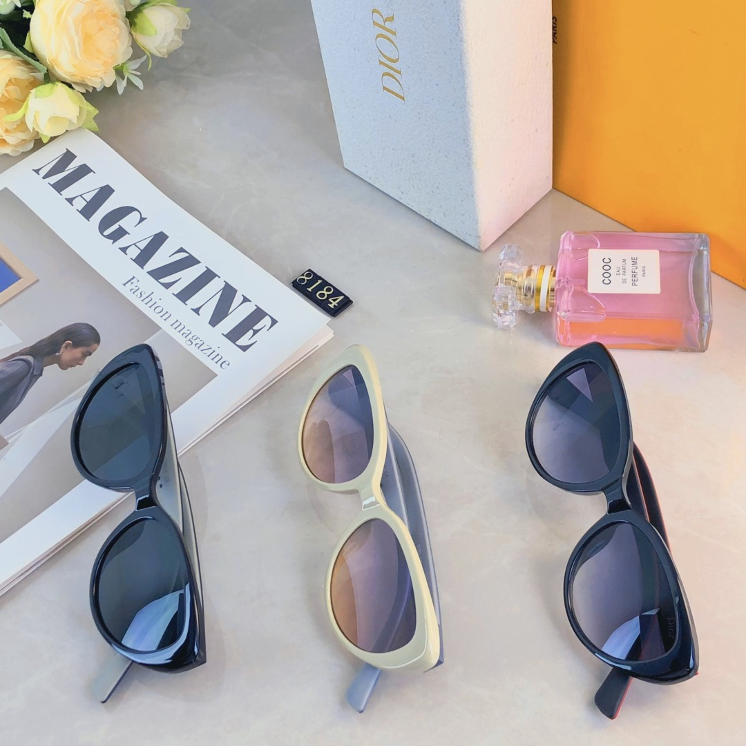 。。Dio*潮流时尚气质眼镜猫眼小框一体鼻托墨镜大气简洁时尚搭配太阳眼镜