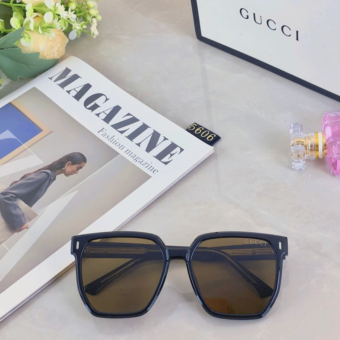。。Gucc*2025新款高级大脸显瘦防紫外线遮阳高清时尚潮款偏光镜眼镜太阳镜
