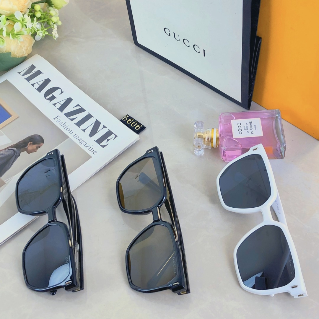 。。Gucc*2025新款高级大脸显瘦防紫外线遮阳高清时尚潮款偏光镜眼镜太阳镜